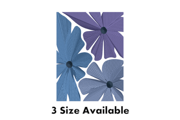 Abstract Blue Floral Embroidery for Seasonal Use