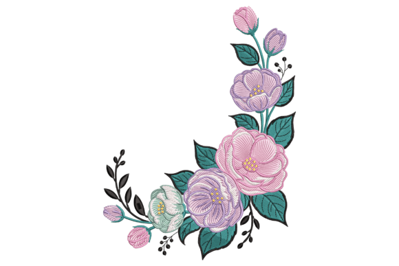 Charming Curved Floral Bouquet for Apparel