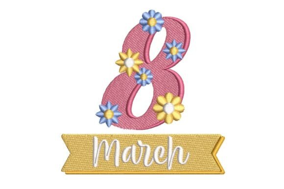 Charming Floral 8 March Embroidery Design