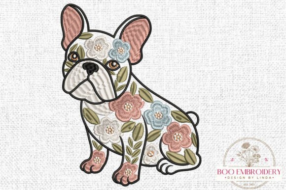Charming Floral French Bulldog for Business