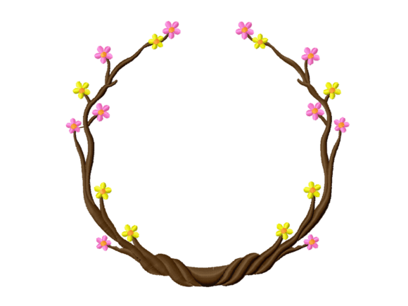 Charming Floral Vine Frame for Embroidery