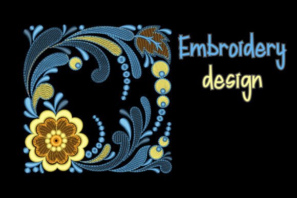 Charming Folk Floral Border for Elegant Embroidery