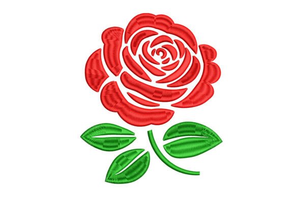Elegant Minimalist Rose Flower Embroidery