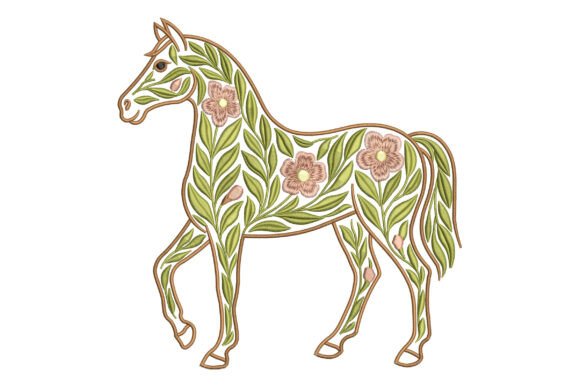 Floral Horse Outline: A Charming Seasonal Design