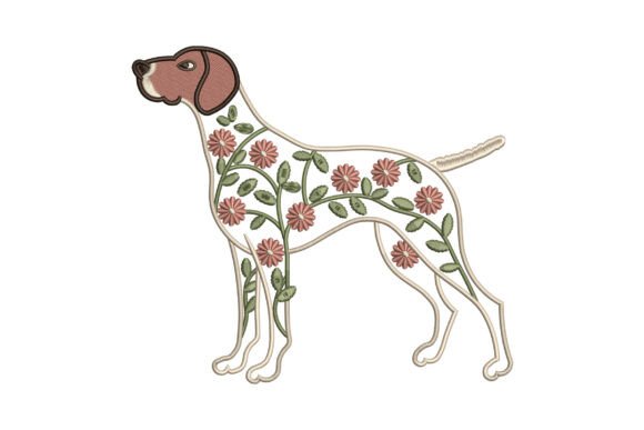 Floral Pointer Dog Embroidery: A Perfect Gift Choice