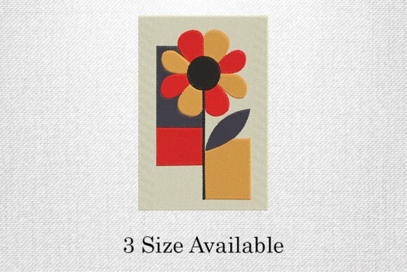 Geometric Floral Block: A Bold, Modern Embroidery Design