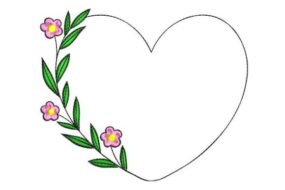 Heart Frame with Floral Branch: A Seasonal Delight