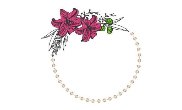 Pink Floral Wreath: A Premium Embroidery Design