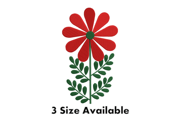 Red Daisy Flower: A Cheerful Addition to Your Embroidery