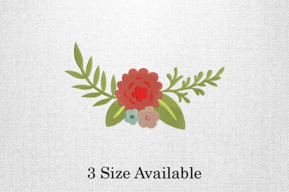 Red Floral Bouquet: A Charming Embroidery Design