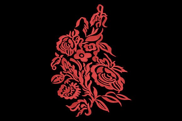 Red Floral Lace: A Delicate Embroidery Masterpiece
