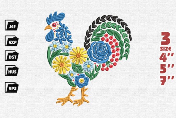 Vibrant Folk Art Rooster for Craft Fair Success